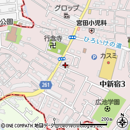 柏中新宿郵便局周辺の地図