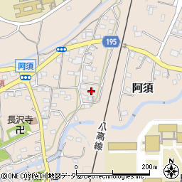 埼玉県飯能市阿須58周辺の地図