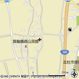 山梨県北杜市高根町箕輪581周辺の地図