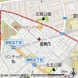 埼玉県蕨市北町5丁目10-23周辺の地図