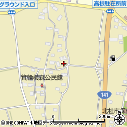 山梨県北杜市高根町箕輪524周辺の地図