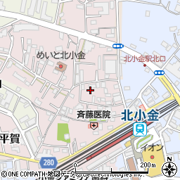 松戸市　自転車駐車場・北小金駅北口第２自転車駐車場周辺の地図