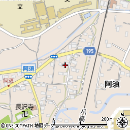 埼玉県飯能市阿須151周辺の地図