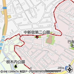 中新宿第二公園周辺の地図