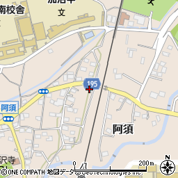 埼玉県飯能市阿須37周辺の地図
