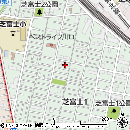 埼玉県川口市芝富士周辺の地図
