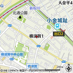 千葉県松戸市横須賀周辺の地図