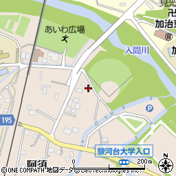 埼玉県飯能市阿須194周辺の地図