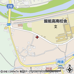埼玉県飯能市阿須376周辺の地図