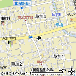 ＥＮＥＯＳ　Ｄｒ．Ｄｒｉｖｅセルフ草加店周辺の地図