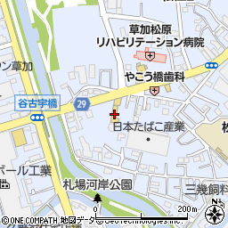 東日本三菱自動車販売（株）草加店周辺の地図