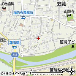 埼玉県飯能市笠縫16-9周辺の地図