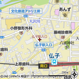仏子駅入口周辺の地図