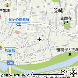 埼玉県飯能市笠縫20-2周辺の地図