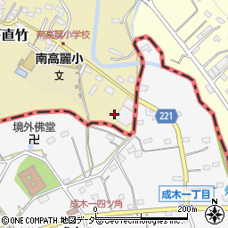 埼玉県飯能市下直竹20-3周辺の地図