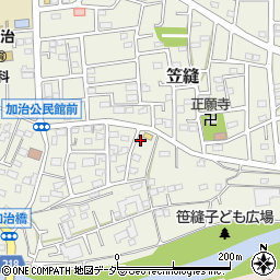 埼玉県飯能市笠縫45-7周辺の地図