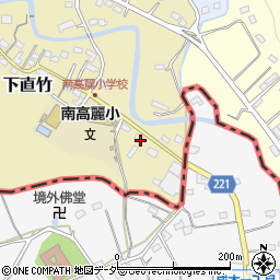 埼玉県飯能市下直竹16-2周辺の地図