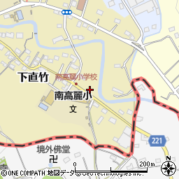 埼玉県飯能市下直竹30周辺の地図
