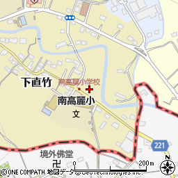 埼玉県飯能市下直竹32-1周辺の地図