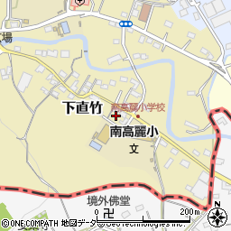 埼玉県飯能市下直竹121-4周辺の地図