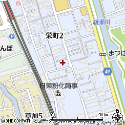 ＳＡＮパーク草加栄町１駐車場周辺の地図