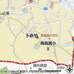 埼玉県飯能市下直竹113周辺の地図
