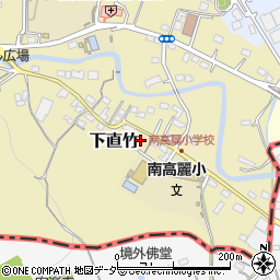 埼玉県飯能市下直竹113-1周辺の地図