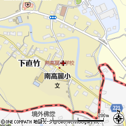埼玉県飯能市下直竹40-1周辺の地図