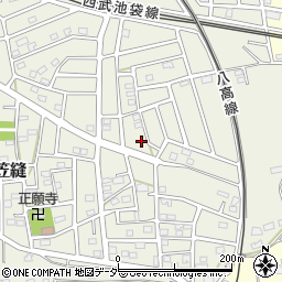 埼玉県飯能市笠縫267-17周辺の地図