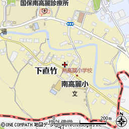 埼玉県飯能市下直竹57-2周辺の地図