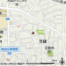 埼玉県飯能市笠縫88-10周辺の地図