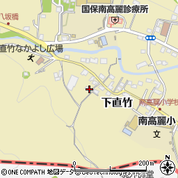 埼玉県飯能市下直竹95周辺の地図