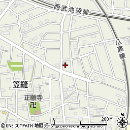 埼玉県飯能市笠縫276-1周辺の地図
