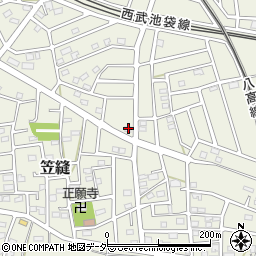 埼玉県飯能市笠縫276-3周辺の地図