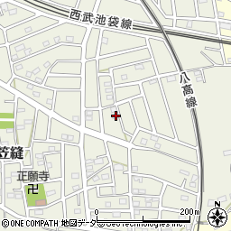 埼玉県飯能市笠縫267-14周辺の地図