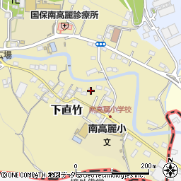 埼玉県飯能市下直竹58周辺の地図