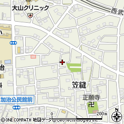 埼玉県飯能市笠縫88-4周辺の地図