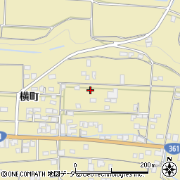 長野県伊那市美篶横町周辺の地図