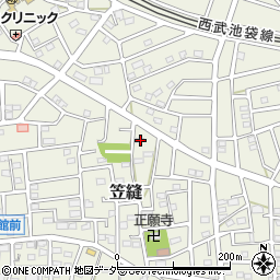 埼玉県飯能市笠縫167周辺の地図