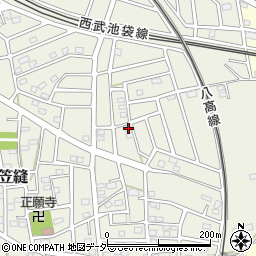 埼玉県飯能市笠縫267-16周辺の地図