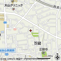 埼玉県飯能市笠縫98-6周辺の地図