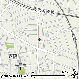 埼玉県飯能市笠縫290周辺の地図