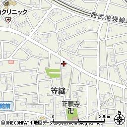 埼玉県飯能市笠縫164-2周辺の地図