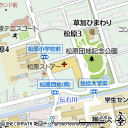 ヤオコー草加松原店周辺の地図