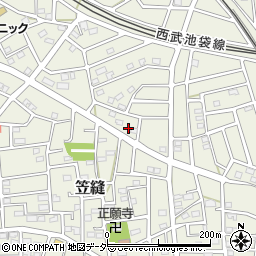 埼玉県飯能市笠縫161-3周辺の地図