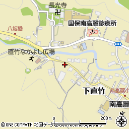 埼玉県飯能市下直竹86-1周辺の地図
