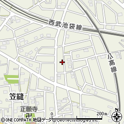 埼玉県飯能市笠縫291-5周辺の地図
