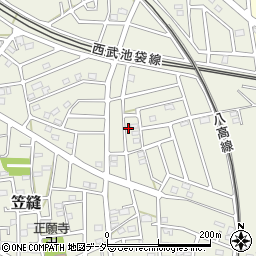 埼玉県飯能市笠縫275周辺の地図