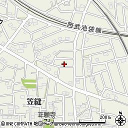 埼玉県飯能市笠縫283周辺の地図