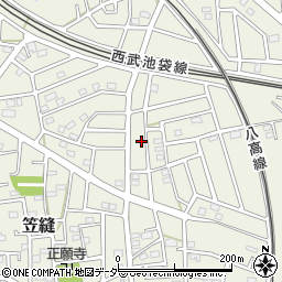 埼玉県飯能市笠縫291-1周辺の地図